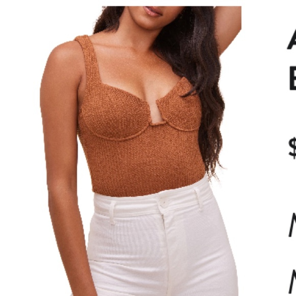 ASTR the label aria ribbed bodysuit corset